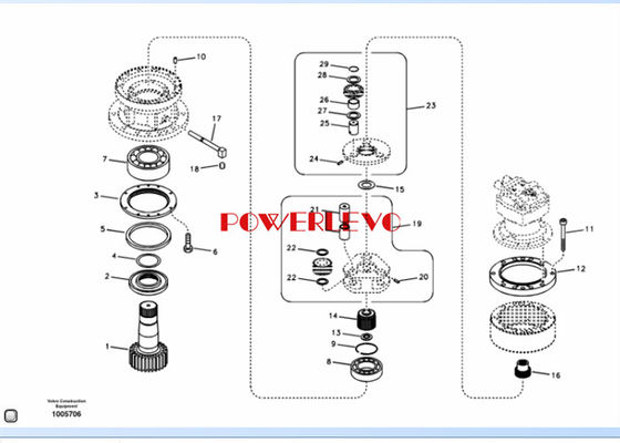 প্রথম ক্যারিয়ার স্যুইং গিয়ারবক্স Ec210 ec210b জন্য Excavator EC210 EC210B